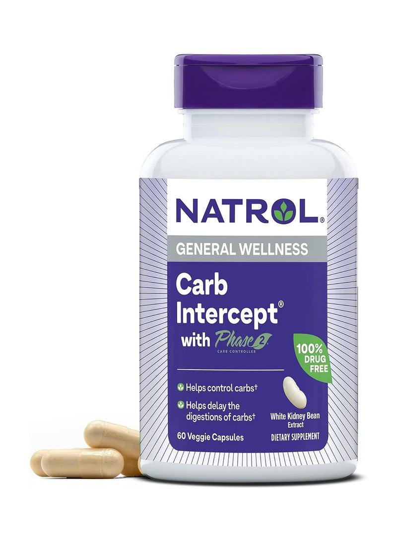 Natrol Carb Intercept Weight Management Dietary Supplement 1000mg - 60 Capsules - Image 1